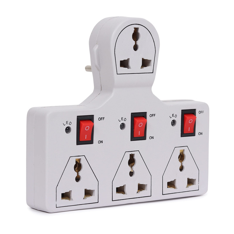 Digiway 4 Universal Socket 3 Switch Multiplug Sockets Extension Board